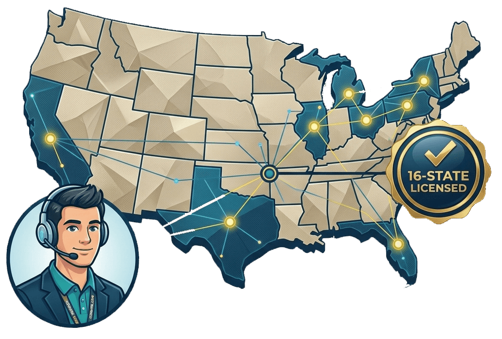 Map highlighting the expert guidance and licensed states we serve